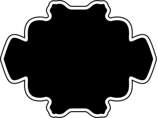 Islamic Frame Design Glyph with outline Black Filled silhouettes Design pictogram symbol visual illustration