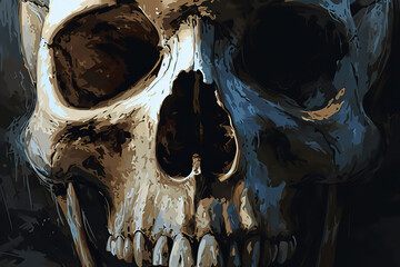 close up of a human skull, generative ai