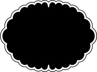Islamic Frame Design Glyph with outline Black Filled silhouettes Design pictogram symbol visual illustration
