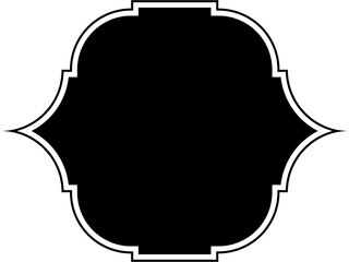 Islamic Frame Design Glyph with outline Black Filled silhouettes Design pictogram symbol visual illustration