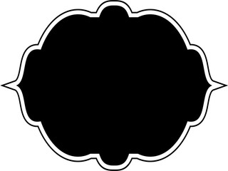 Islamic Frame Design Glyph with outline Black Filled silhouettes Design pictogram symbol visual illustration