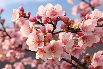 Obraz premium Peach Blossoms in Full Bloom Symbolizing Spring Renewal