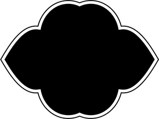 Islamic Frame Design Glyph with outline Black Filled silhouettes Design pictogram symbol visual illustration