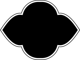 Islamic Frame Design Glyph with outline Black Filled silhouettes Design pictogram symbol visual illustration