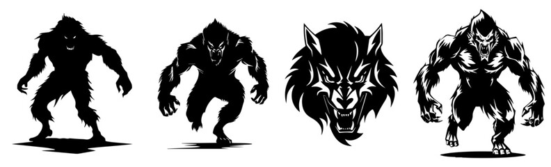 Hand drawn sketch of  werewolf 