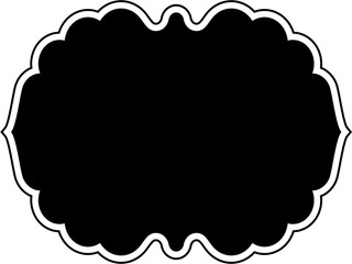 Islamic Frame Design Glyph with outline Black Filled silhouettes Design pictogram symbol visual illustration