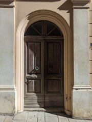 Fototapeta na wymiar Door of a house on Rue St-Dominique, Bonifacio, South Corsica, France.