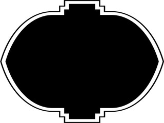 Islamic Frame Design Glyph with outline Black Filled silhouettes Design pictogram symbol visual illustration