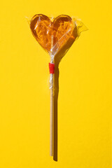 Close-up of a brightly colored sweet candy cane