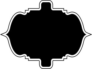 Islamic Frame Design Glyph with outline Black Filled silhouettes Design pictogram symbol visual illustration