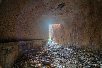 The amazing vievs of Vespasianus Titus Tunnel is an ancient water tunnel built for the city of Seleucia Pieria, the port of Antioch (modern Antakya), Turkey