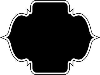 Islamic Frame Design Glyph with outline Black Filled silhouettes Design pictogram symbol visual illustration