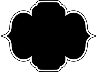 Islamic Frame Design Glyph with outline Black Filled silhouettes Design pictogram symbol visual illustration