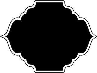 Islamic Frame Design Glyph with outline Black Filled silhouettes Design pictogram symbol visual illustration