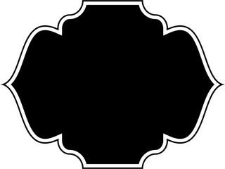 Islamic Frame Design Glyph with outline Black Filled silhouettes Design pictogram symbol visual illustration
