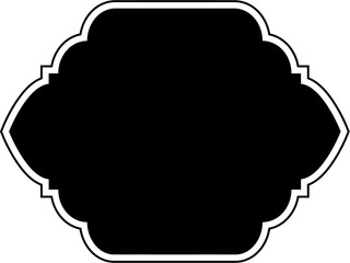Islamic Frame Design Glyph with outline Black Filled silhouettes Design pictogram symbol visual illustration