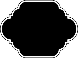 Islamic Frame Design Glyph with outline Black Filled silhouettes Design pictogram symbol visual illustration