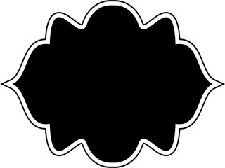 Islamic Frame Design Glyph with outline Black Filled silhouettes Design pictogram symbol visual illustration