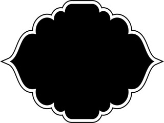 Islamic Frame Design Glyph with outline Black Filled silhouettes Design pictogram symbol visual illustration