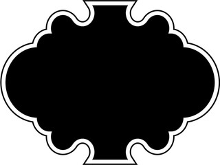 Islamic Frame Design Glyph with outline Black Filled silhouettes Design pictogram symbol visual illustration