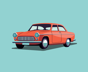 red retro car vector illustration