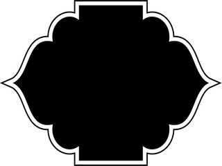 Islamic Frame Design Glyph with outline Black Filled silhouettes Design pictogram symbol visual illustration