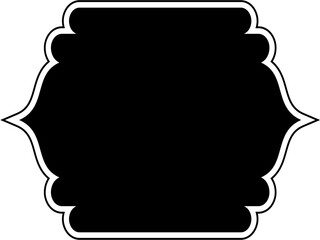 Islamic Frame Design Glyph with outline Black Filled silhouettes Design pictogram symbol visual illustration