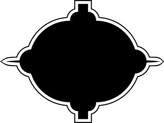 Obraz premium Islamic Frame Design Glyph with outline Black Filled silhouettes Design pictogram symbol visual illustration