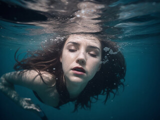 underwater photography to represent the overwhelming flood of anxious thoughts.