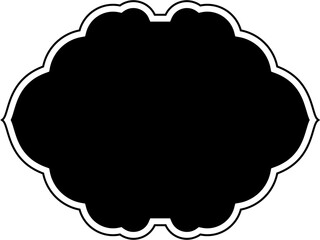 Islamic Frame Design Glyph with outline Black Filled silhouettes Design pictogram symbol visual illustration