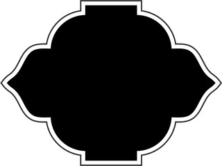 Islamic Frame Design Glyph with outline Black Filled silhouettes Design pictogram symbol visual illustration
