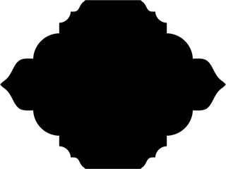 Islamic Frame Design Glyph  Horizental Black Filled silhouettes Design pictogram symbol visual illustration