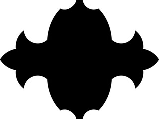 Islamic Frame Design Glyph  Horizental Black Filled silhouettes Design pictogram symbol visual illustration