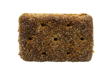 Piece of traditional Finnish rye bread Isolated