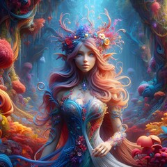 Obraz na płótnie Canvas A multi color gorgeous elf illustration