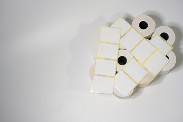  Labels for direct thermal or thermal printing. Blank sticky label roll for thermal transfer...