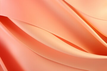 Abstract folded paper effect. Bright colorful peach fuzz color background