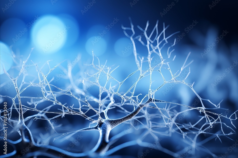 Poster abstract background with vibrant neuron cells in a mesmerizing display of neural connectivity