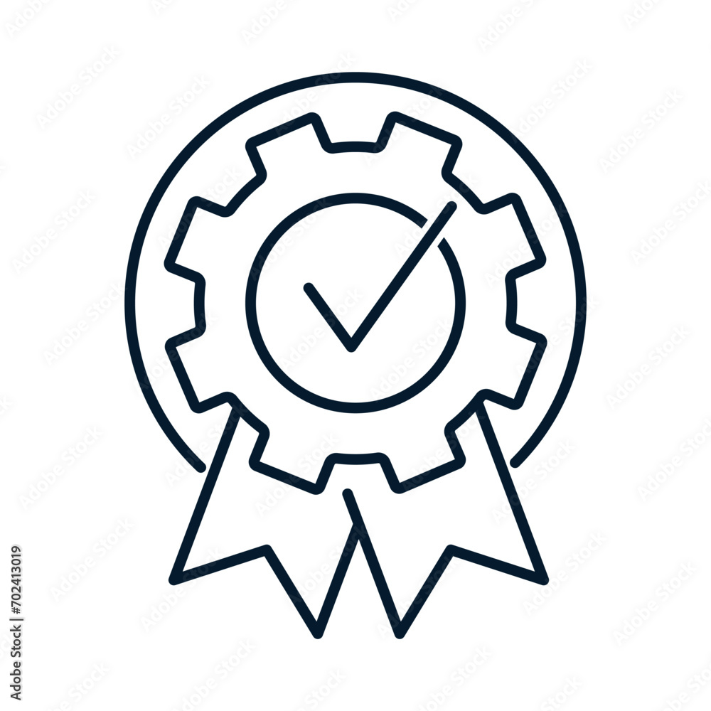 Aufkleber concept of the best technical support service. vector linear icon isolated on white background.
