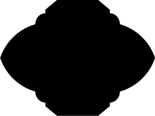 Islamic Frame Design Glyph  Horizental Black Filled silhouettes Design pictogram symbol visual illustration