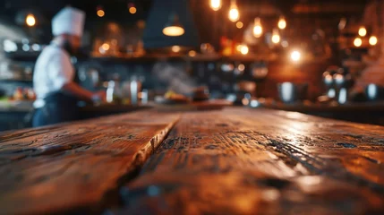 Foto op Plexiglas Generative AI, busy chefs working on the restaurant kitchen , blurred background © DELstudio