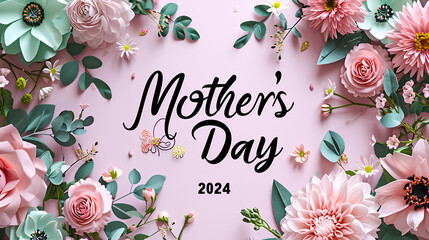 Mother's Day 2024 banner poster - obrazy, fototapety, plakaty
