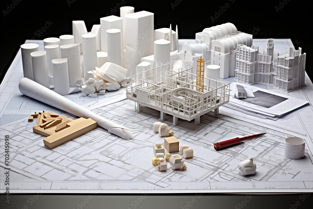Aufkleber architectural blueprint and drafting tools for precise building design and construction planning