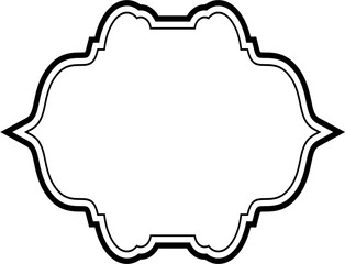 Islamic Frame Design double lines Black Stroke silhouettes Design pictogram symbol visual illustration