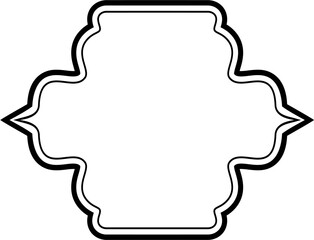 Islamic Frame Design double lines Black Stroke silhouettes Design pictogram symbol visual illustration