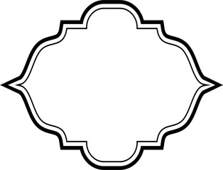 Islamic Frame Design double lines Black Stroke silhouettes Design pictogram symbol visual illustration