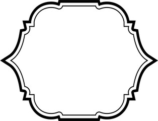 Islamic Frame Design double lines Black Stroke silhouettes Design pictogram symbol visual illustration