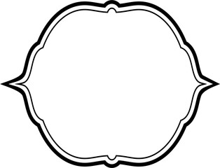 Islamic Frame Design double lines Black Stroke silhouettes Design pictogram symbol visual illustration