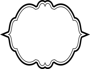 Islamic Frame Design double lines Black Stroke silhouettes Design pictogram symbol visual illustration