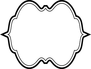 Islamic Frame Design double lines Black Stroke silhouettes Design pictogram symbol visual illustration